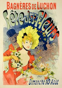 Reproduktion eines Plakats zur Werbung für das Blumenfest in Bagneres-de-Luchon, 1890